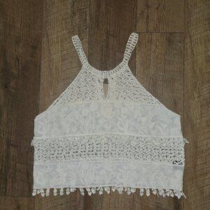 POL Tank Top Embossed Ocean Design Cut Out Details Size S/M